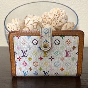 Louis Vuitton White Multicolor Murakami Kisslock Wallet